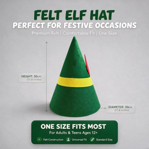 Green Christmas Elf Hats Bulk Adults Santa Costume Accessories