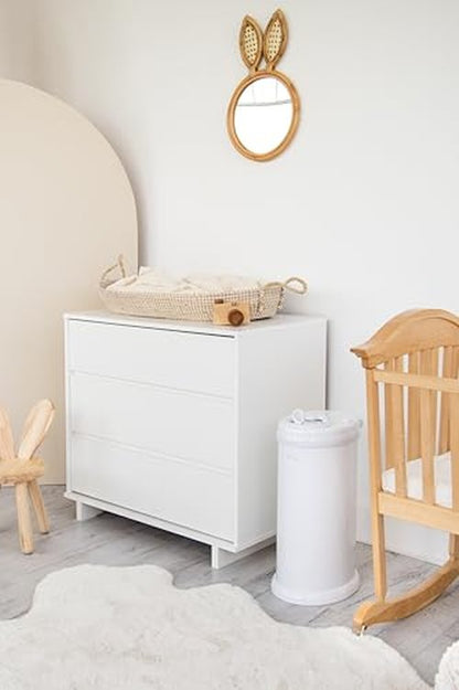 Ubbi Stainless Steel Diaper Pail, Odor Locking, No Special Bag Required, Award-Winning, Registry Must-Have, Open Water