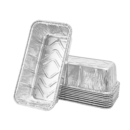 Restaurantware Pastry Tek 8.5 x 4.3 Inch Bread Pans 25 Oven-Ready Foil Pans - 2 LB Freezable Silver Aluminum Disposable Baking Pans Stackable For Meatloafs Banana Breads Or Pound Cakes