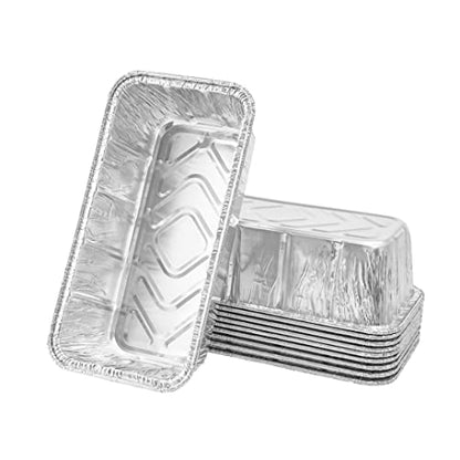 Restaurantware Pastry Tek 8.5 x 4.3 Inch Bread Pans 25 Oven-Ready Foil Pans - 2 LB Freezable Silver Aluminum Disposable Baking Pans Stackable For Meatloafs Banana Breads Or Pound Cakes