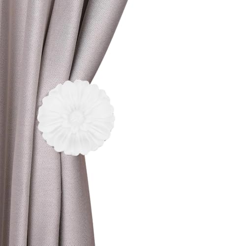 Vintage Curtain Holdbacks Set of 2 Wall Mounted Drape Tiebacks White