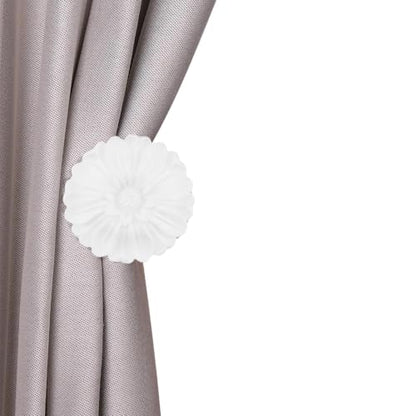 Vintage Curtain Holdbacks Set of 2 Wall Mounted Drape Tiebacks White