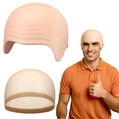 2PCS Latex Bald Cap for Halloween Makeup Costume Party Adults & Women