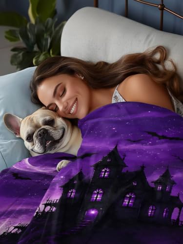 Queen Microfiber Flat Sheet Halloween Purple Bed Sheets with Lavender, Indigo, Silver, Slate Variations