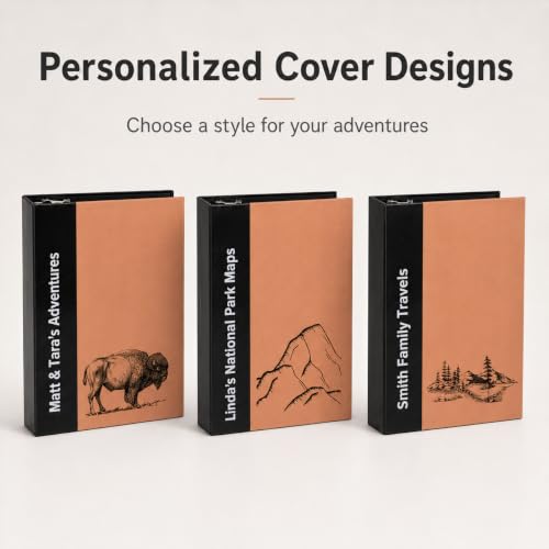 Personalized National Park Map Binder with Custom Cover and Refill Pages