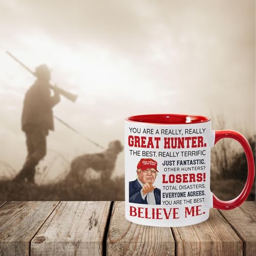 Hunting Gift Mug for Men - Deer & Outdoor Enthusiasts - Red 11Oz Ceramic