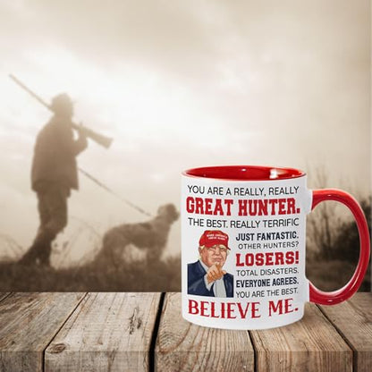 Hunting Gift Mug for Men - Deer & Outdoor Enthusiasts - Red 11Oz Ceramic