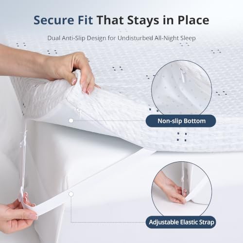 Full Size 3 Inch Gel Infused Memory Foam Mattress Topper - White