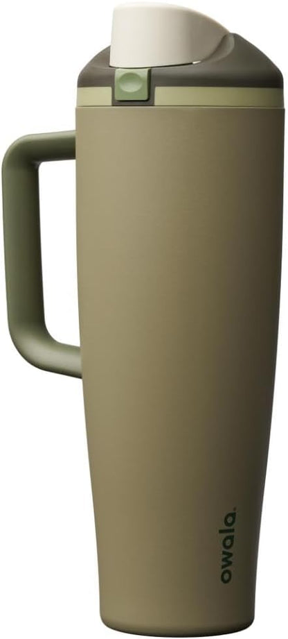 Owala FreeSip Tumbler - Insulated Stainless Steel Water Bottle with Built-In Straw & Side Handle | 40oz, BPA Free, Leak Proof
