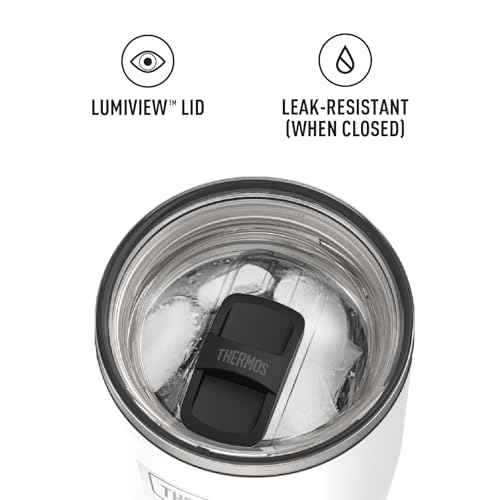 THERMOS ICON SERIES, Stainless Steel Cold Tumbler with Slide Lock, 24 Ounce, Snow