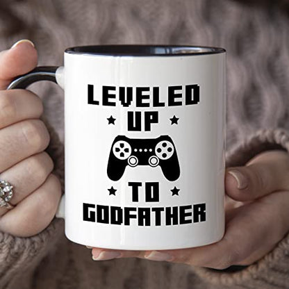 Godfather Proposal Coffee Mug - Will You Be My Godfather? Black Handle 11 Oz