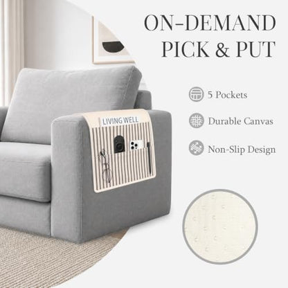 Grey Couch Remote Holder Armchair Caddy for Recliner & Sofa Organizer
