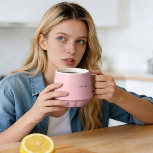 Pink 400ML Electric Mug Warmer with 4-in-1 Beverage Heating and Cooking Modes