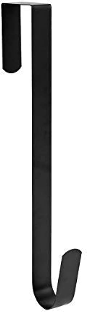 Sattiyrch 15" Wreath Hanger - Sturdy Steel Over The Door Hook for Front Door (Black, 1)
