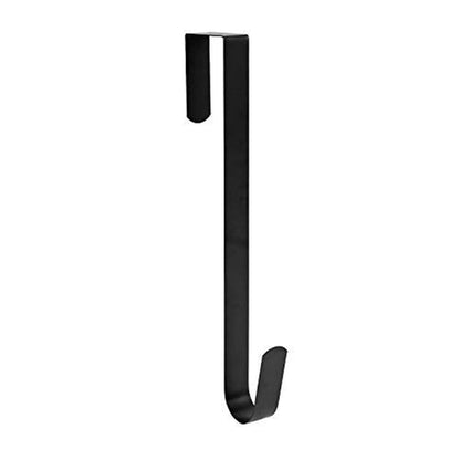 Sattiyrch 15" Wreath Hanger for Front Door,Sturdy Steel Wreath Door Hanger,Over The Door Hanger Hook (Black,1)