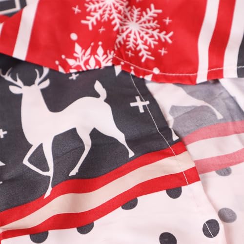 Christmas Stripe Polyester Duvet Cover Set Queen Size - Lightweight Breathable Bedding