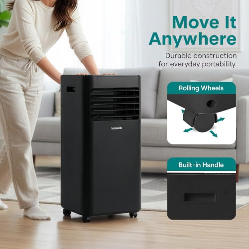 Portable 8,000 BTU Air Conditioner with Dehumidifier & Fan - All-in-One Climate Control