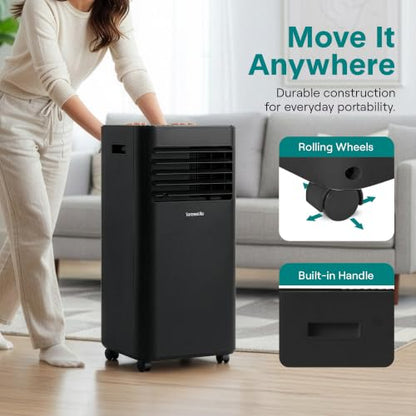 Portable 8,000 BTU Air Conditioner with Dehumidifier & Fan - All-in-One Climate Control