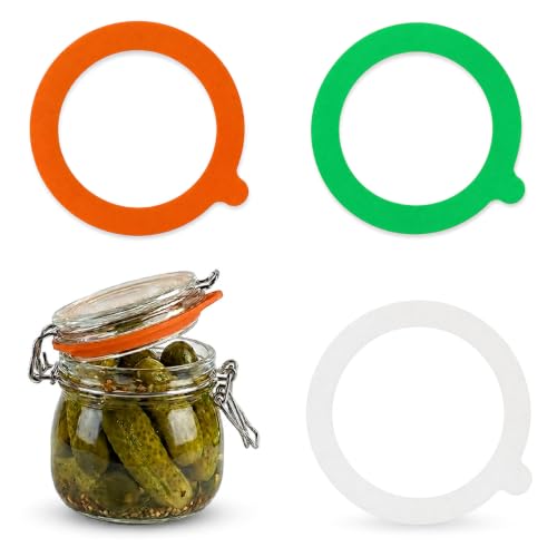 8Pcs Silicone Seals for Glass Jars - Retro Pop Colors, 3.75 Inch Wide Mouth Gaskets