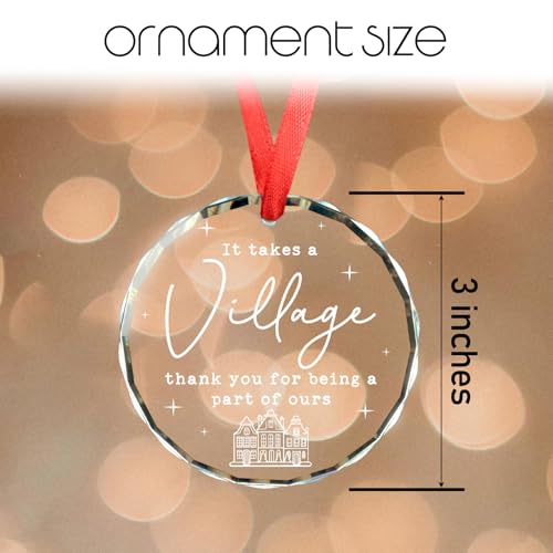 It Takes a Village Thank You Glass Ornament - Teacher, Coworker, Nurse Appreciation Gift