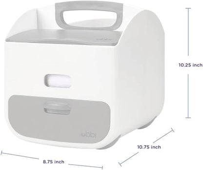 Ubbi Portable Diaper Changing Station - Diaper Storage Caddy Organizer with Folding Mat | Gray