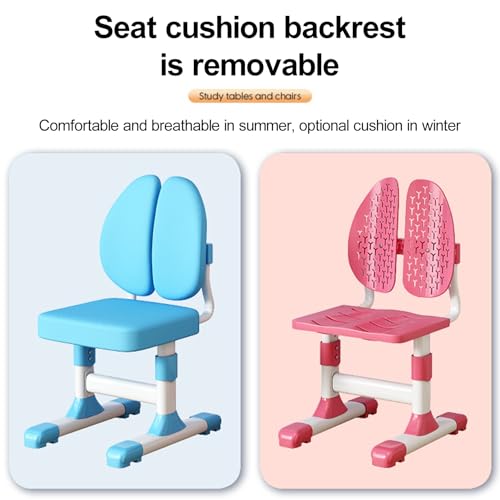 Kids Study Desk and Chair Set with Adjustable Height, Ergonomic & Durable
