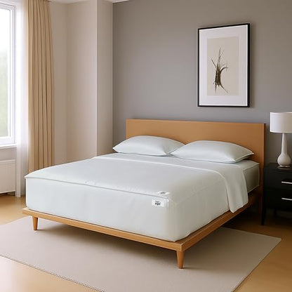 Twin Zip Fitted Sheet 39x75 Inch with Zipper Closure & Deep 18" Pocket - Silver Grey