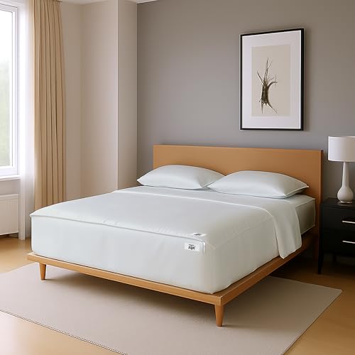 Twin XL Zipper Fitted Sheet 39x80 Inch Cotton Satin Bed Sheet Silver Grey