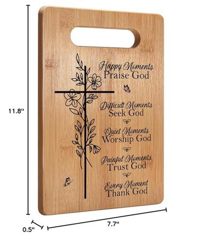 Praise God Christian Gift Cutting Board - Religious Bible Verse Kitchen Decor
