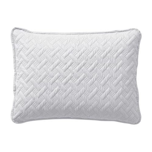 Nina Basketweave 2-Piece Twin Bedding Set - White, Textured Microfiber Quilt & Pillow Sham, Version 2026