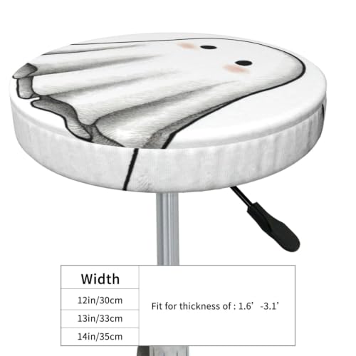 White Ghost Minimalist Bar Stool Cover - Stretchable, No-Slip Fit, 12-14 Inch Sizes