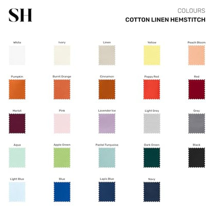 Solino Home Cotton Linen Tablecloth Black 54 x 72 Inches Hemstitch Collection - Variation of 72" x 54" (Rectangular)