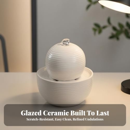 Compact Tabletop Water Fountain with Circulating Water and LED Color Change