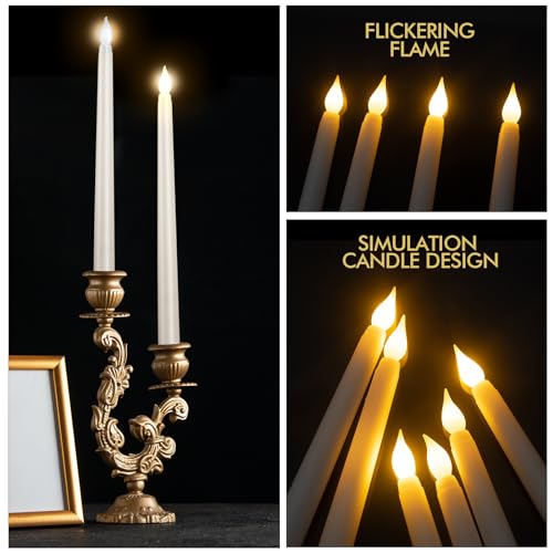 48pcs Flameless LED Taper Candles Bulk Battery Operated for Christmas Halloween Wedding