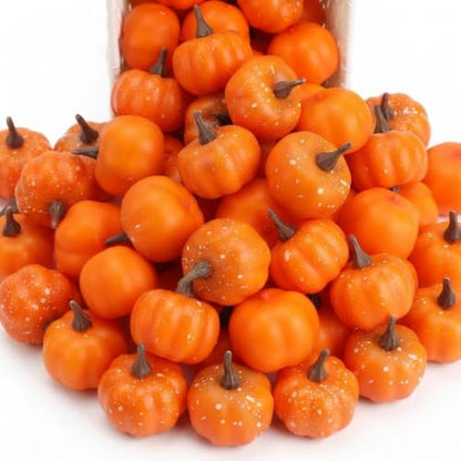 Mini Pumpkins Set for Fall Decor - Light & Deep Orange, 30 Pcs