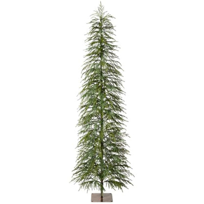 Green 7Ft Artificial Cedar Christmas Tree Slim Pencil Holiday Decor