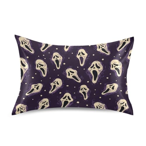 Halloween Ghost Satin Pillowcase - Standard 20x26 Inch Silky Body Pillow Cover