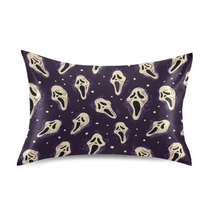 Halloween Ghost Satin Pillowcase - Standard 20x26 Inch Silky Body Pillow Cover