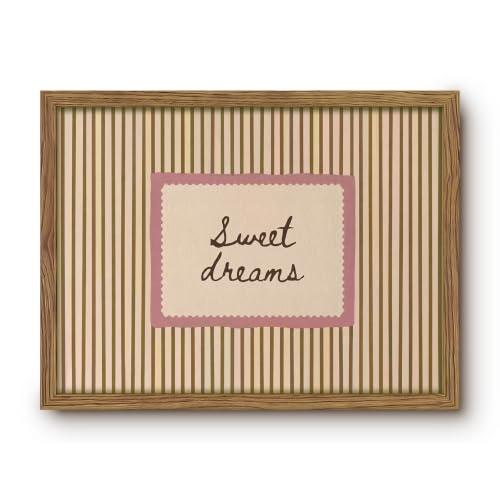 Pink Sweet Dreams Wall Art Framed Vintage Striped Prints 8x10 - Dream Variation