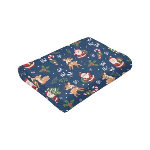 Christmas Santa Claus Throw Blanket Soft Cozy Plush Fleece 60x50 Inches - Holiday Decor
