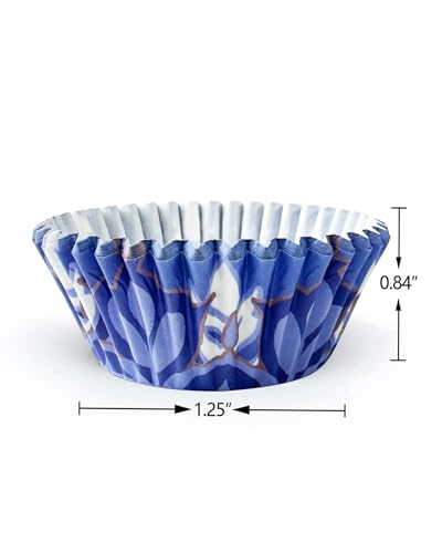 Christmas Blue Gradient Mini Cupcake Liners 300PCS - Oven Safe, Small Size