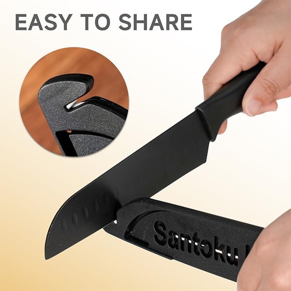 Black 13-Piece Kitchen Knife Set with Blade Guards & Self-Sharpening