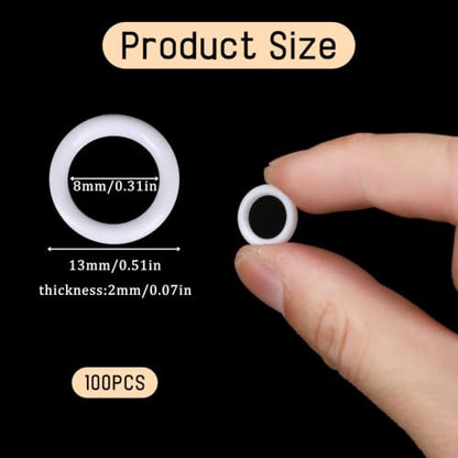 Plastic Roman Blind Curtain Rings - White 100pcs for Shades & Drapes
