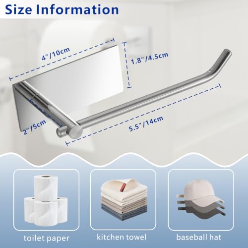 Chrome Stainless Steel No Drilling Toilet Paper Holder - SUS304 Wall Mount