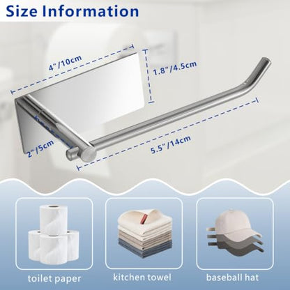 Chrome Stainless Steel No Drilling Toilet Paper Holder - SUS304 Wall Mount