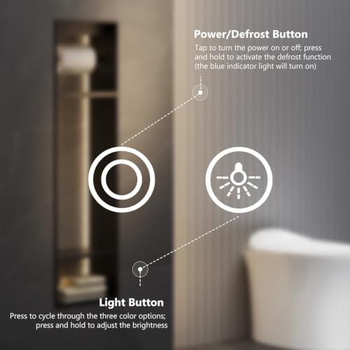 White LED Bathroom Vanity Mirror 20x28 Anti-Fog with Lights - NEWBULIG