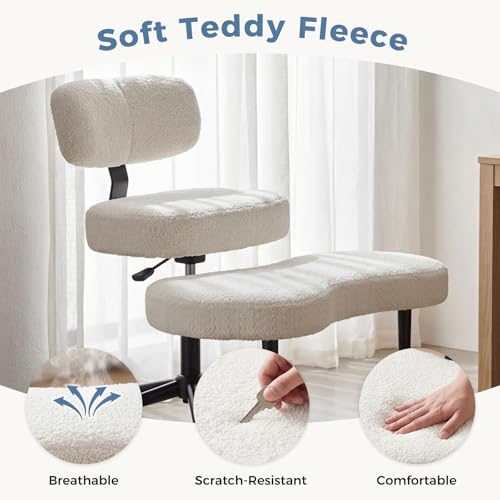 DUMOS ADHD Meditation Chair Cross Legged Home Office Desk Chair - White