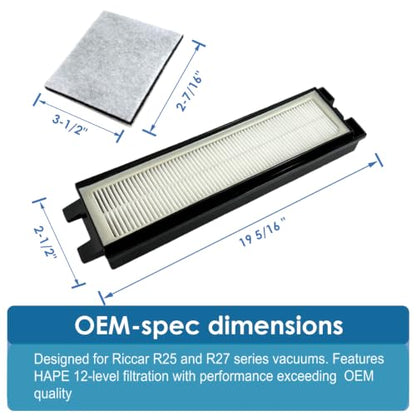 HEPA Exhaust Filter for Riccar R25 & R27 Vacuum Cleaners - Compatible Replacement