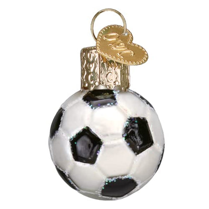 Christmas Glass Soccer Ball Ornament - Handcrafted Holiday Decoration, Sport Collection, Variation of Soccer Ball