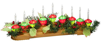 Retro Bubble Light Centerpiece with 9 Glittery Candles – Holiday Decor